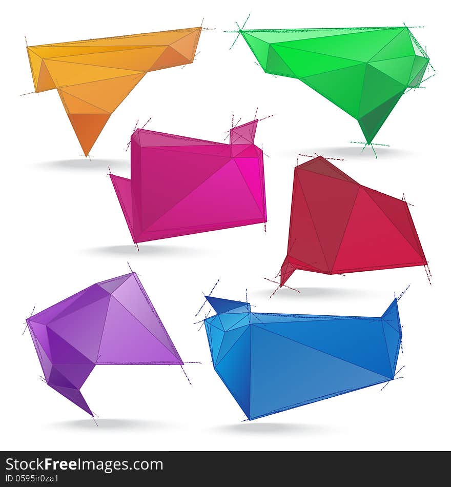 Abstract origami speech bubble background