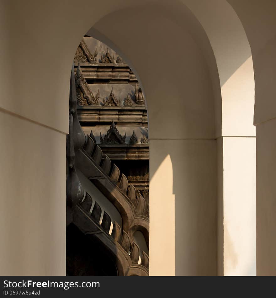 Iron temple Loha Prasat in Wat Ratchanatdaram Worawihan, Bangkok, Thailand