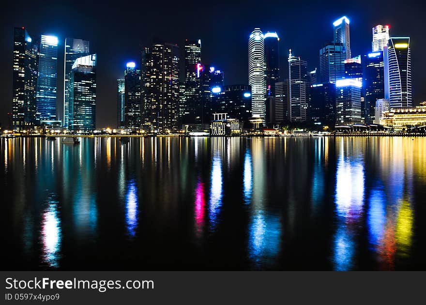 Singapore Night Skyline