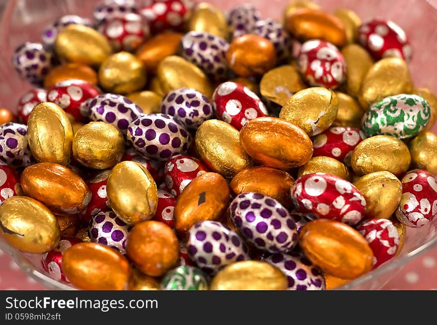 Colorful candy in bowl for kids