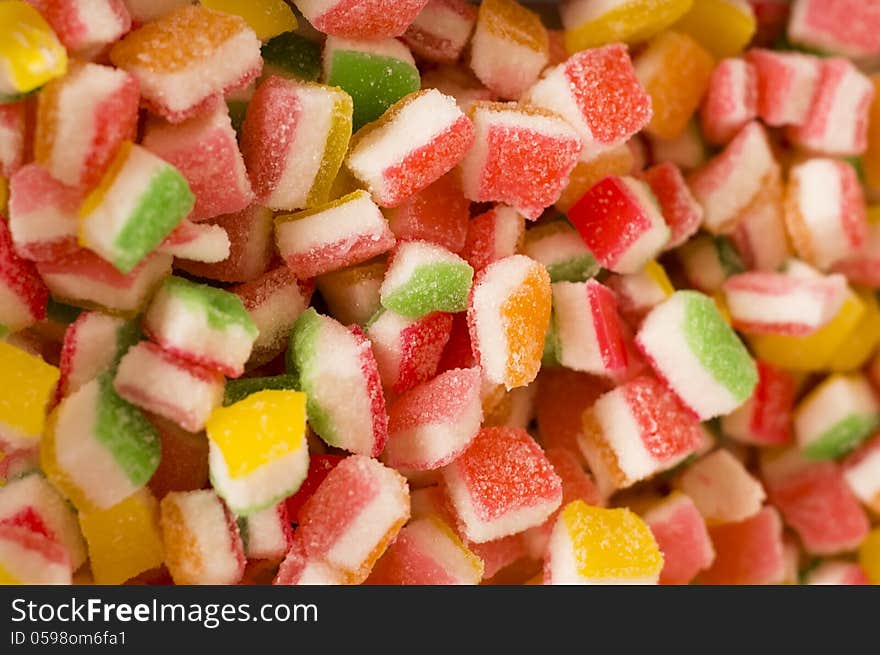 Colorful candy in bowl for kids