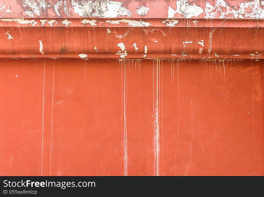 Temple old red wall in Chiang mai Thailand