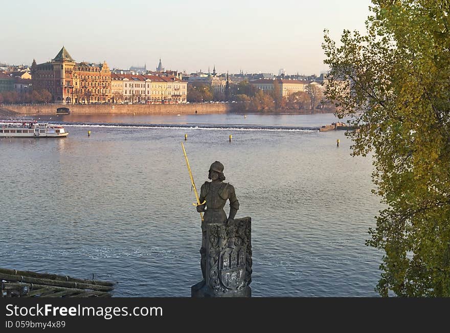 Statue of the knight Bruncvik, Charles bridge, Prague