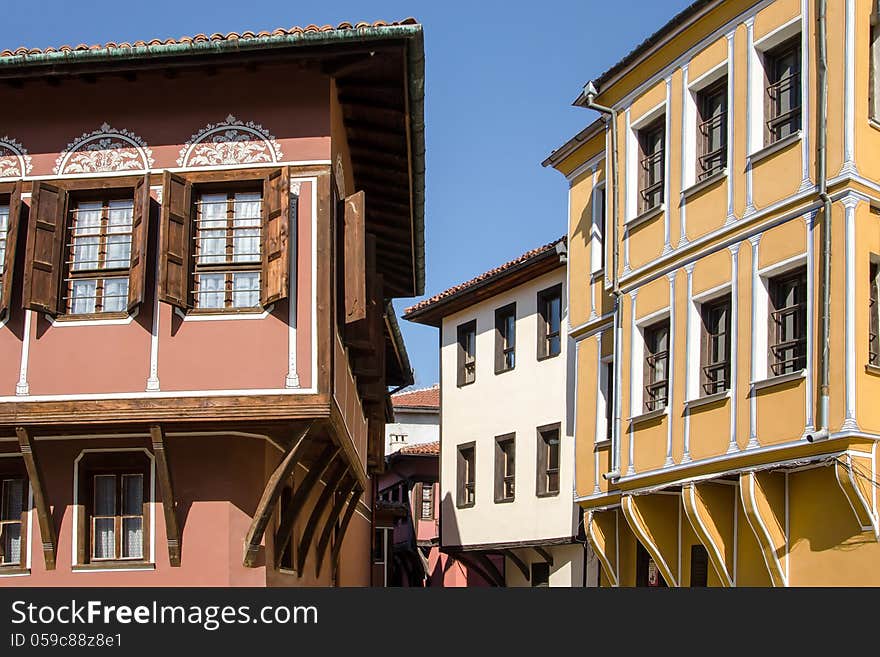 Traditional houses at old Plovdiv, Bulgaria