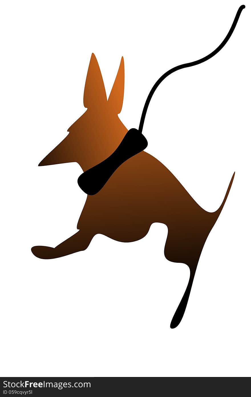 A picture cartoon symbol of dog on white background