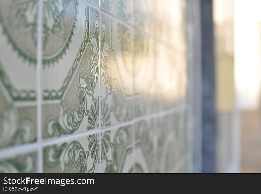 Portuguese house decorated with tiles