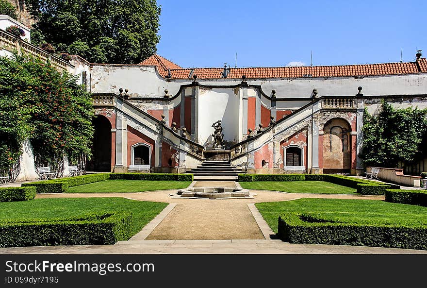 One of the many lower gardens below the ramparts, Castle Prague. One of the many lower gardens below the ramparts, Castle Prague