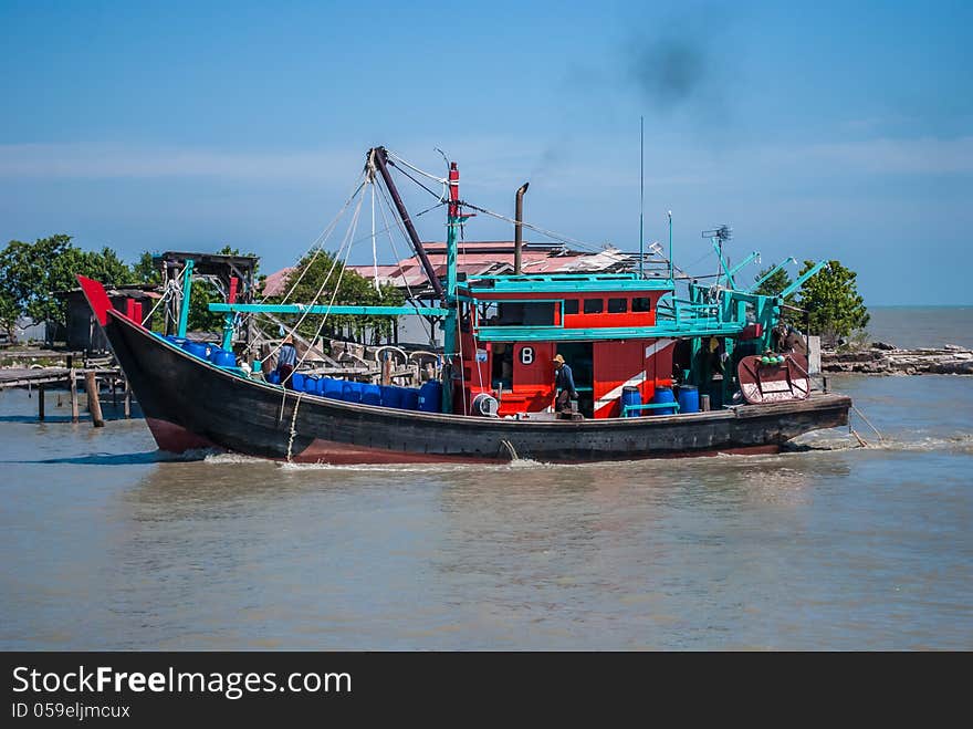 Fishing boat returning to the port