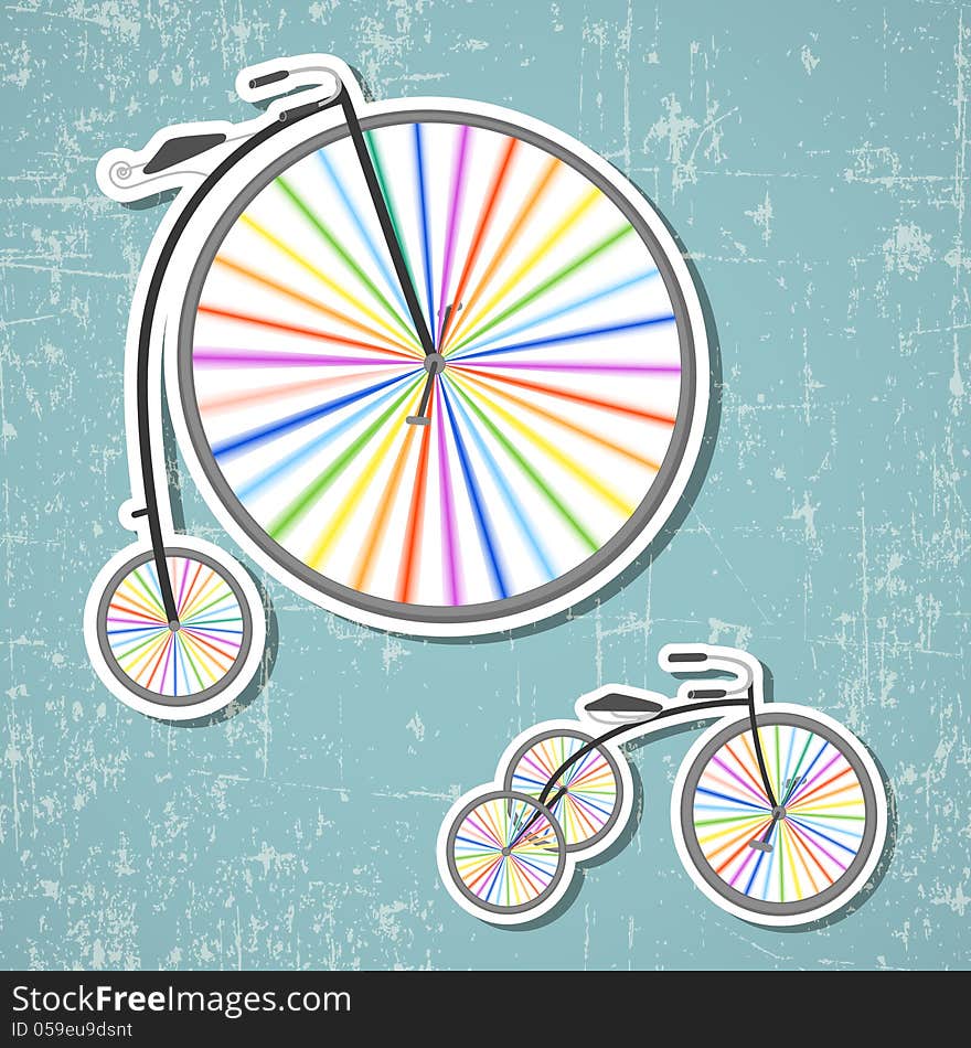 Bicycles with rainbow wheels