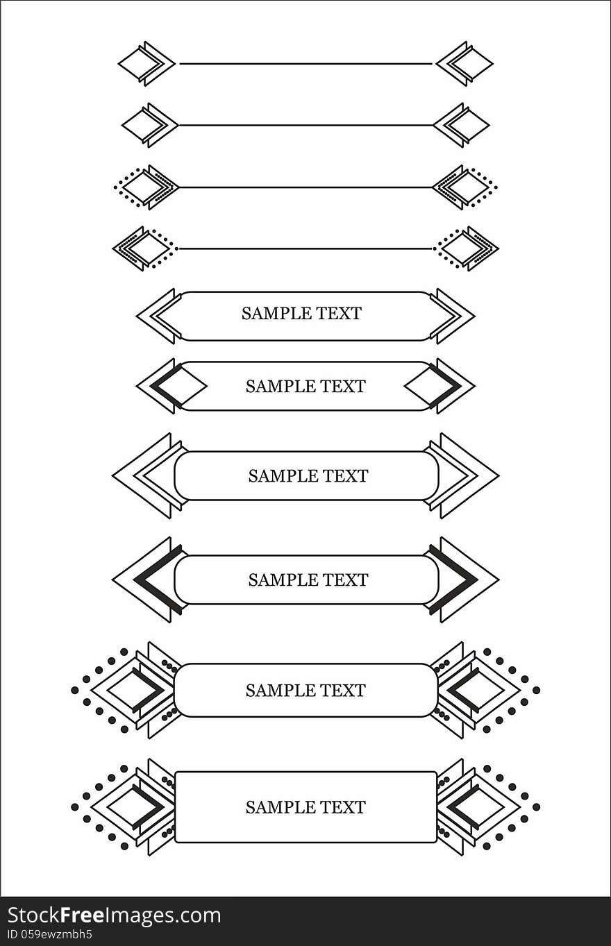 Graphic pattern elements for text. Graphic pattern elements for text