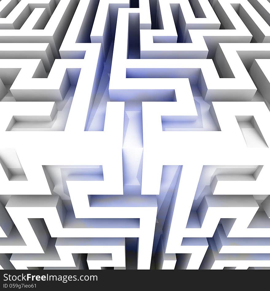 Shiny three dimensional maze block edge