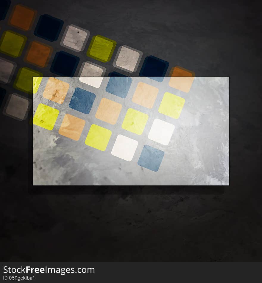 New abstract grey frame on black background with colored squares can use to place your text or image. New abstract grey frame on black background with colored squares can use to place your text or image