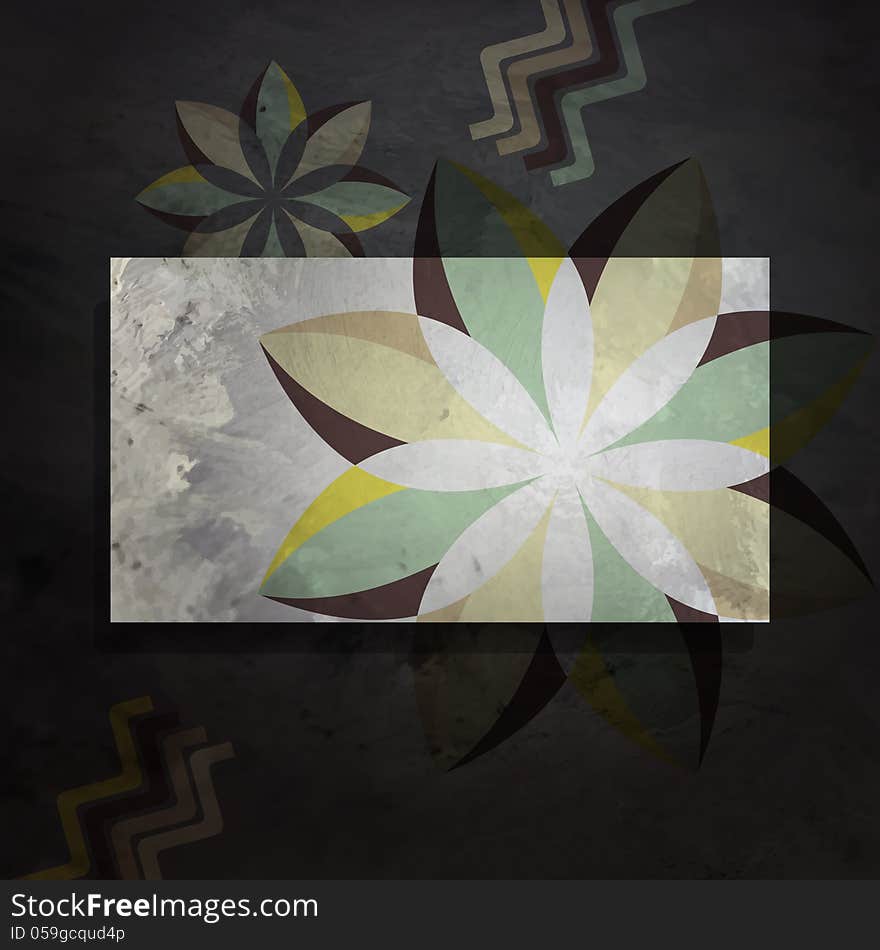 New abstract flower with trendy colored petals on grunge frame can use like modern background. New abstract flower with trendy colored petals on grunge frame can use like modern background