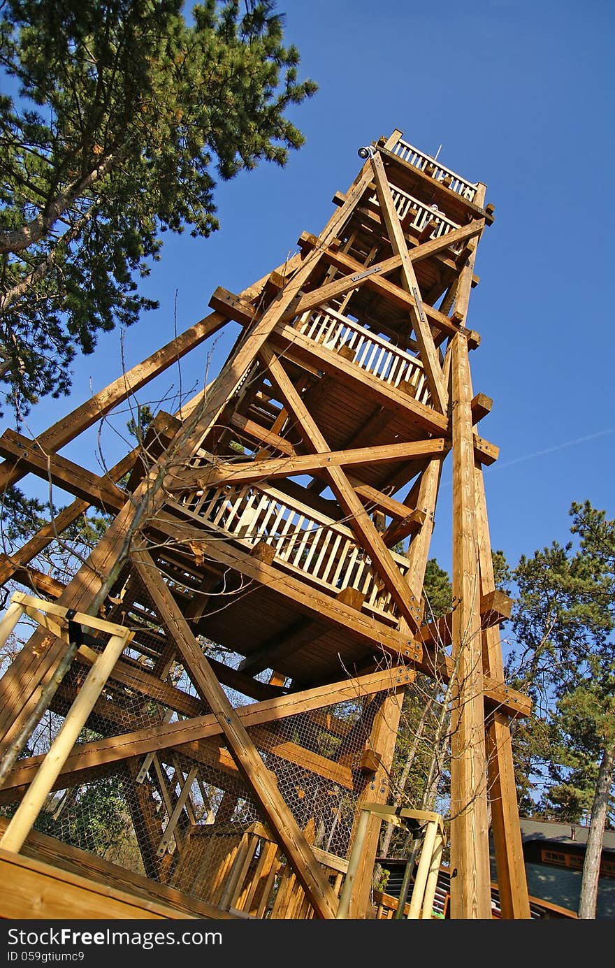 Wooden lookout tower