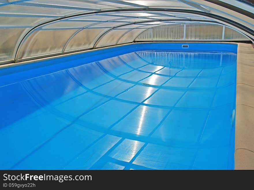 Swimming pool with a roof. Swimming pool with a roof