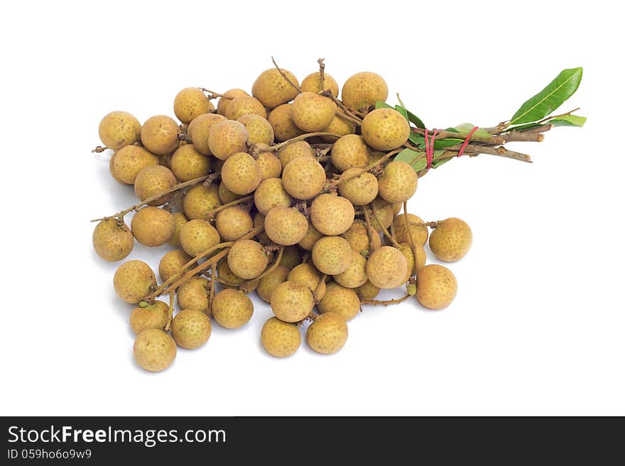 Longan fruit on white background