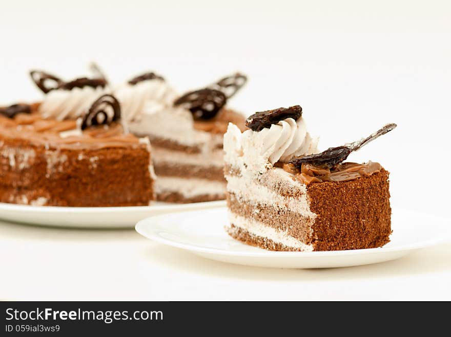 Piece of fresh and sweet dessert cakes