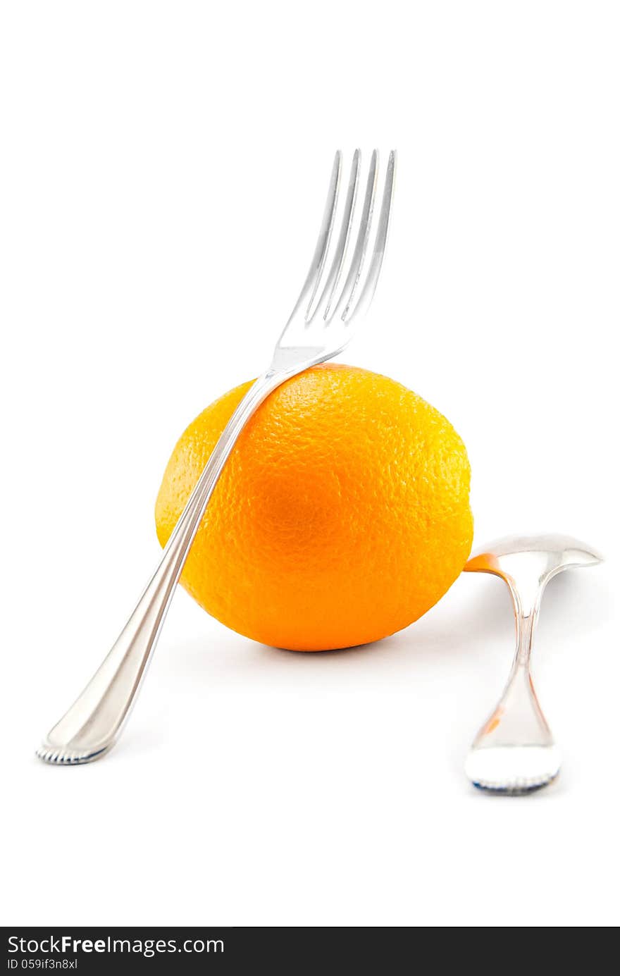 Orange On White Background