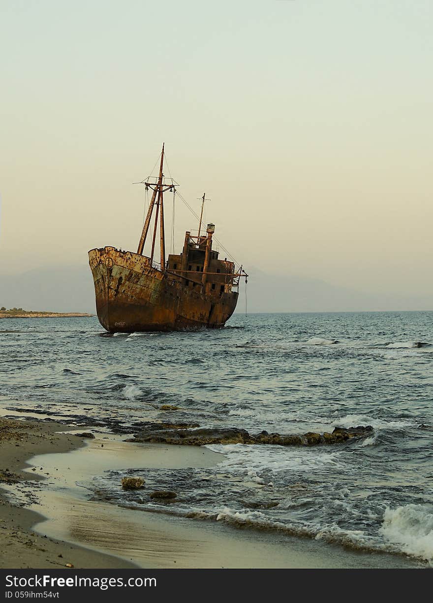 Ship wreck at Gytheio, Greece. Ship wreck at Gytheio, Greece