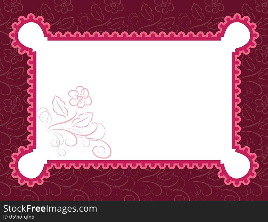 Template frame design for greeting card