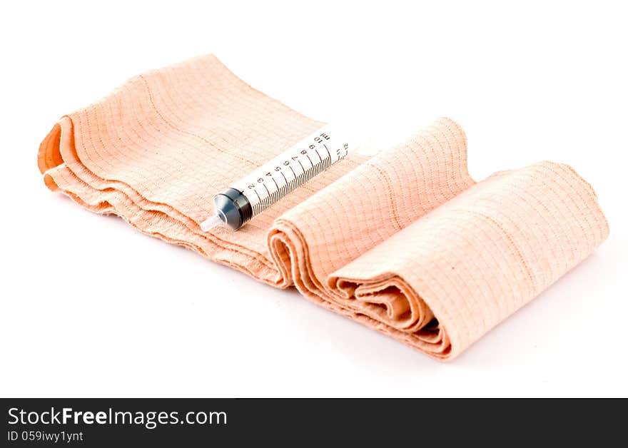 Elastic Bandage  and Plastic Syringe