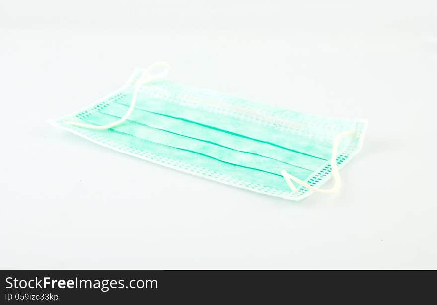 Protective face mask on white background