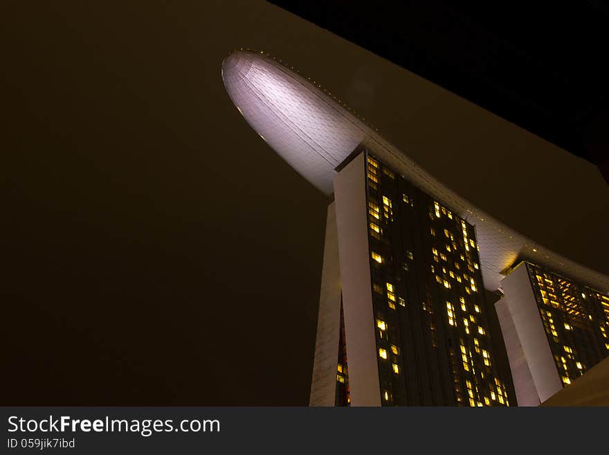 Marina bay sand hotel bottom view1