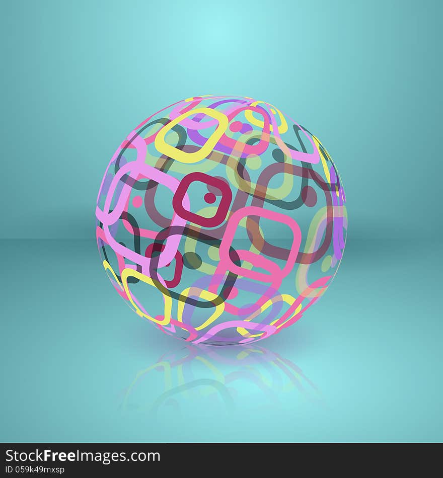 Abstract globe sphere. Conceptual Technology Logo