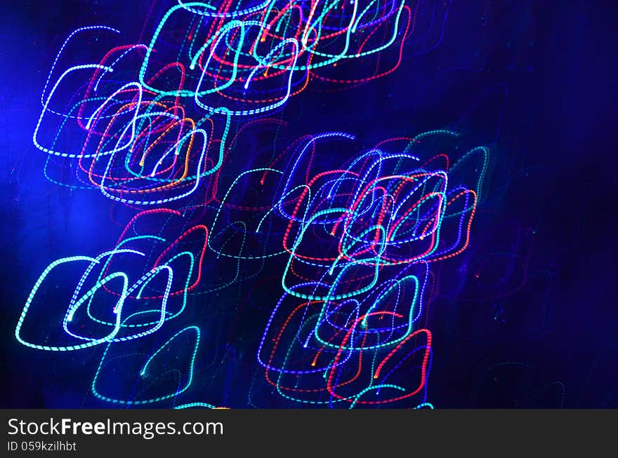 Abstract lights on dark blue background