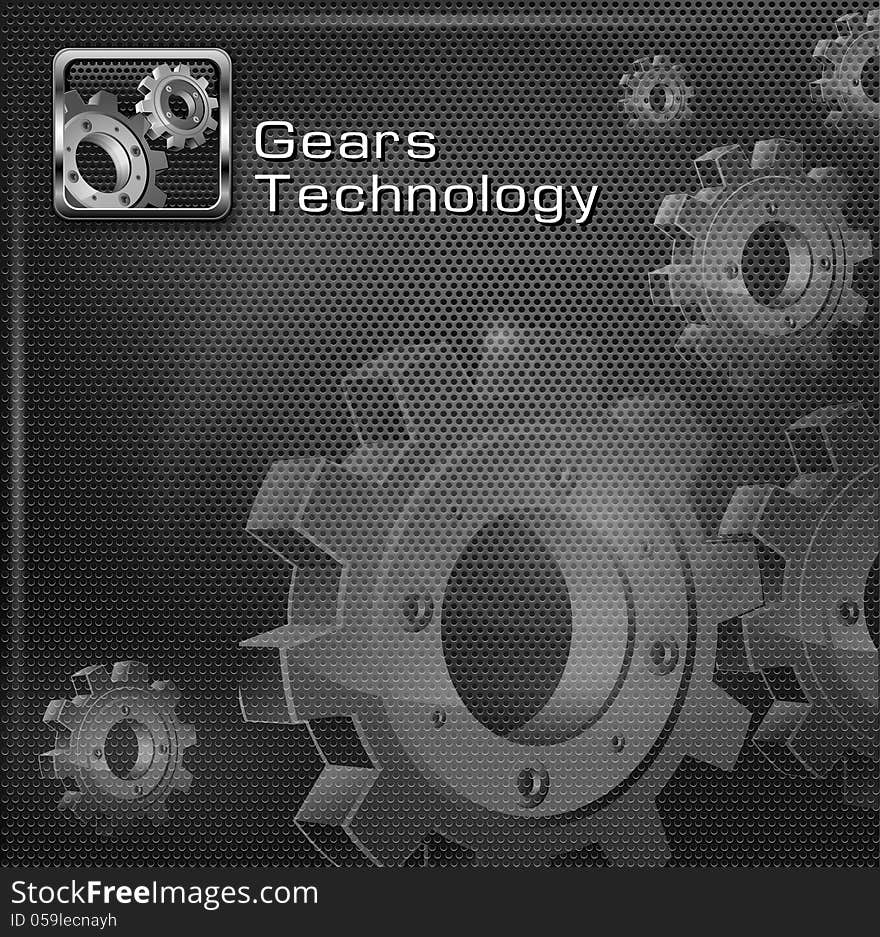 Gears On Mesh & Text