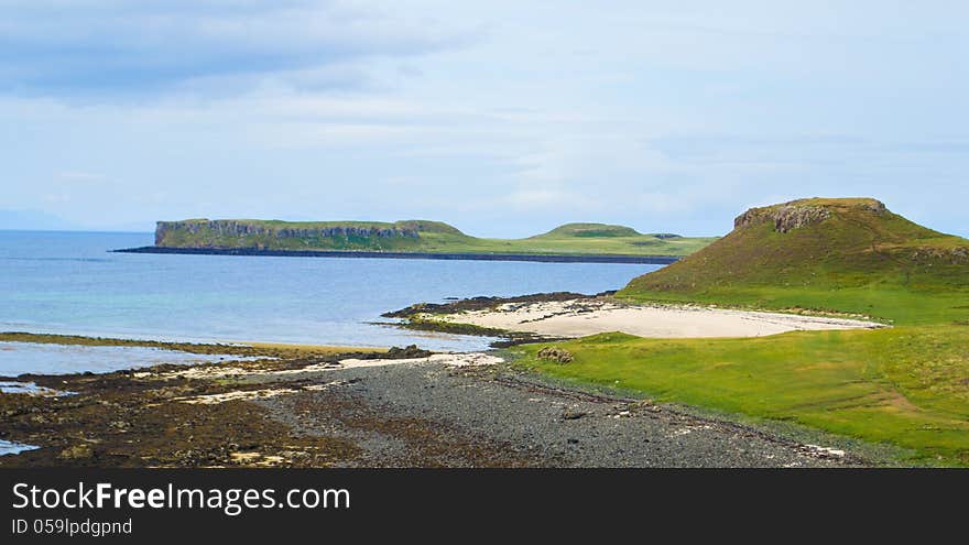 Coral Beach near Dunvegan on the isle of Skye, Scotland, United Kingdom. Coral Beach near Dunvegan on the isle of Skye, Scotland, United Kingdom