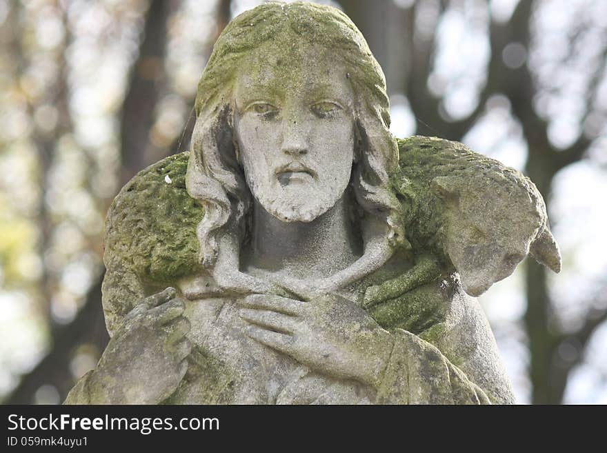 Detail of sculpture of Jesus Christ