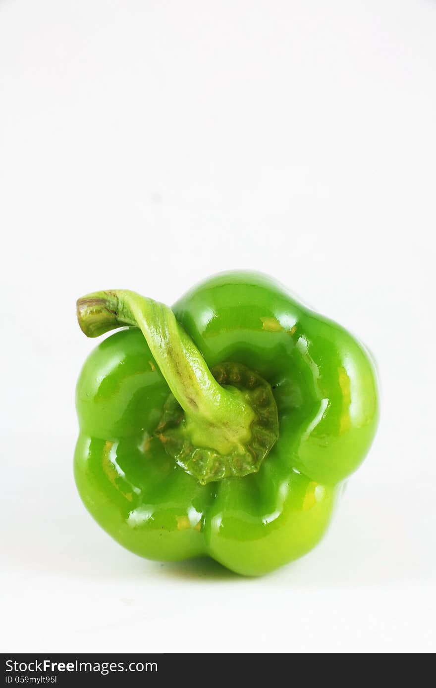 The close-up of green bell pepper