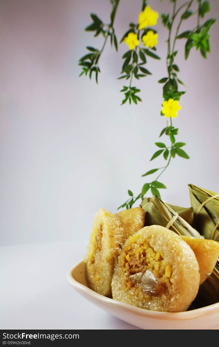 Rice dumpling-Chinese Zongzi with flowers