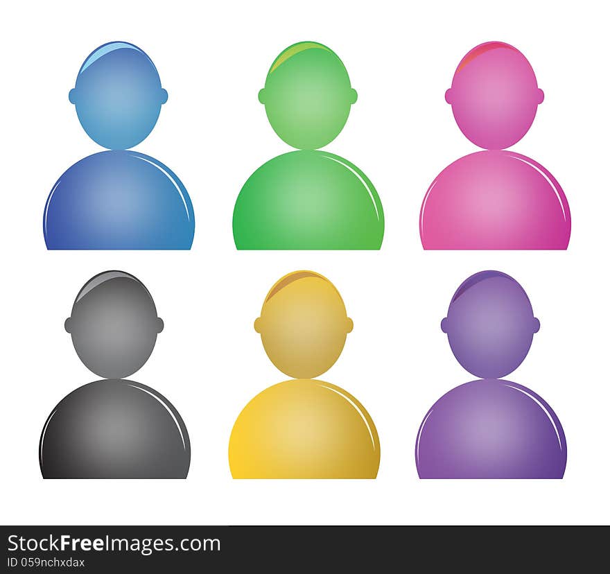 Colorful people icons illustration isolated on white