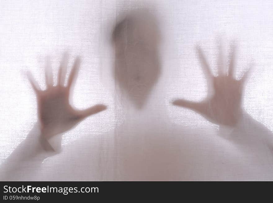 Abstract crime background. Silhouette of two hands