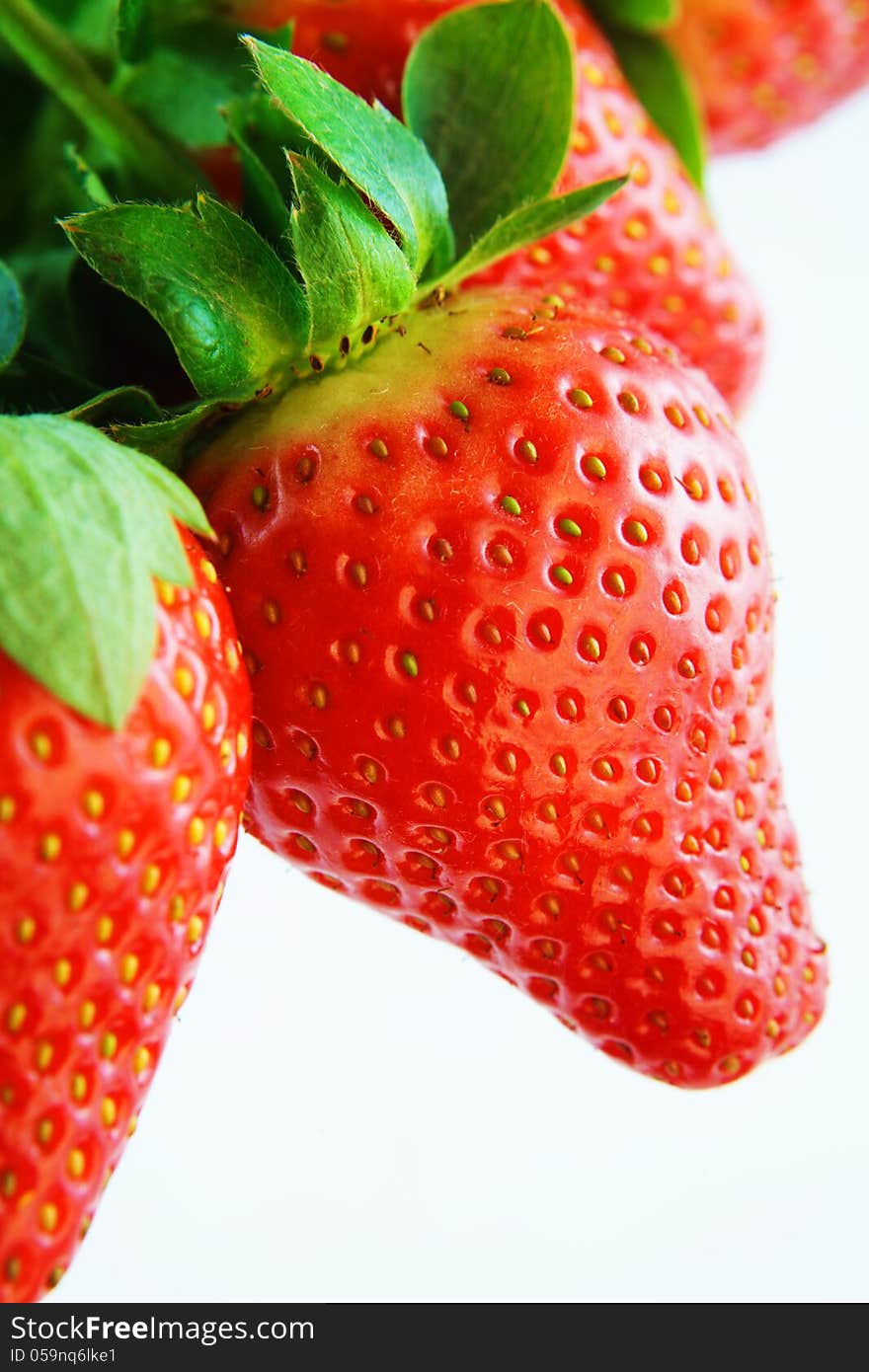 Close-up of fresh red strawberries