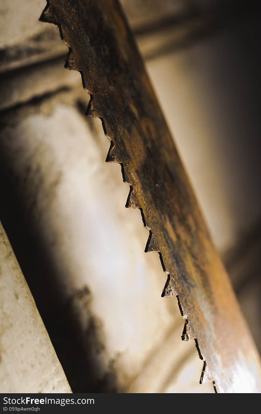 Metal saw blade. Abctract photo. work tools