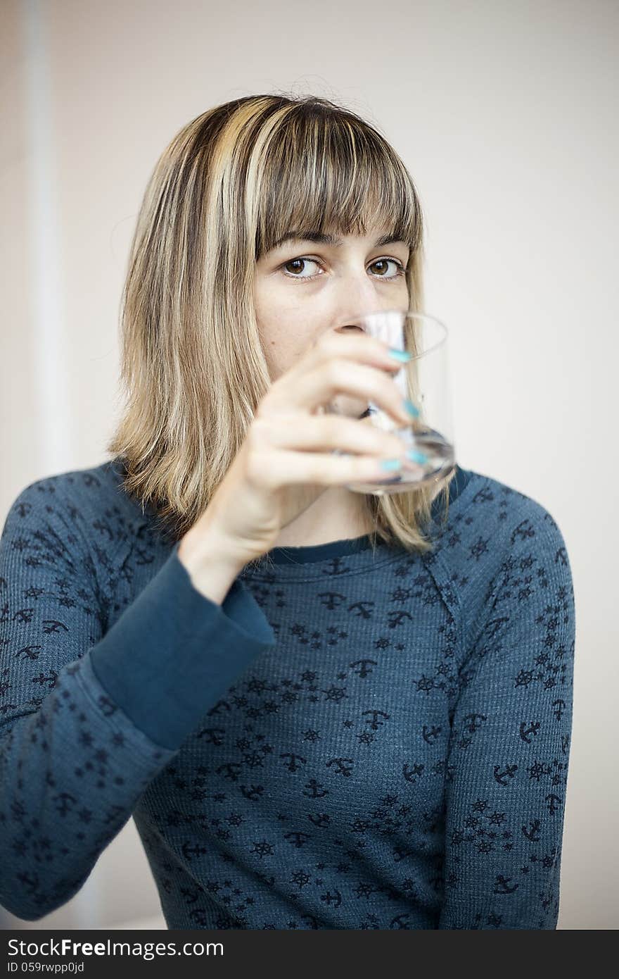 Young Woman Drinking Water