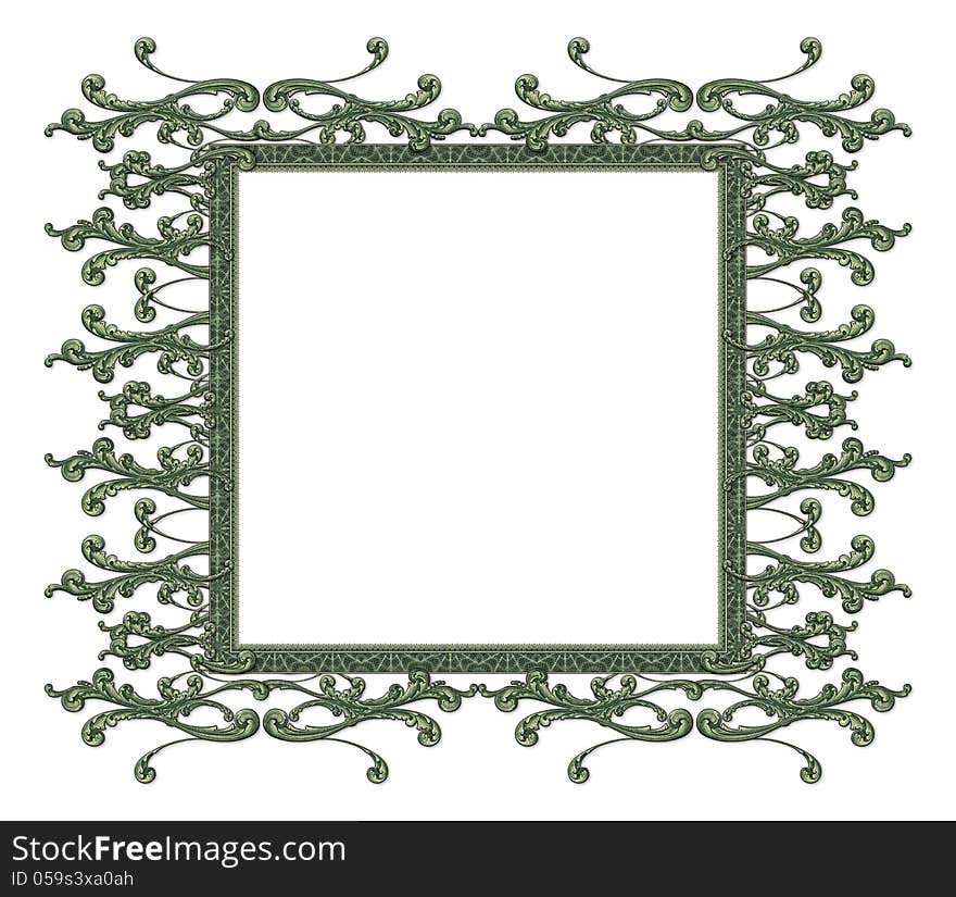 Frame built from elements from a dollar bill. Frame built from elements from a dollar bill.