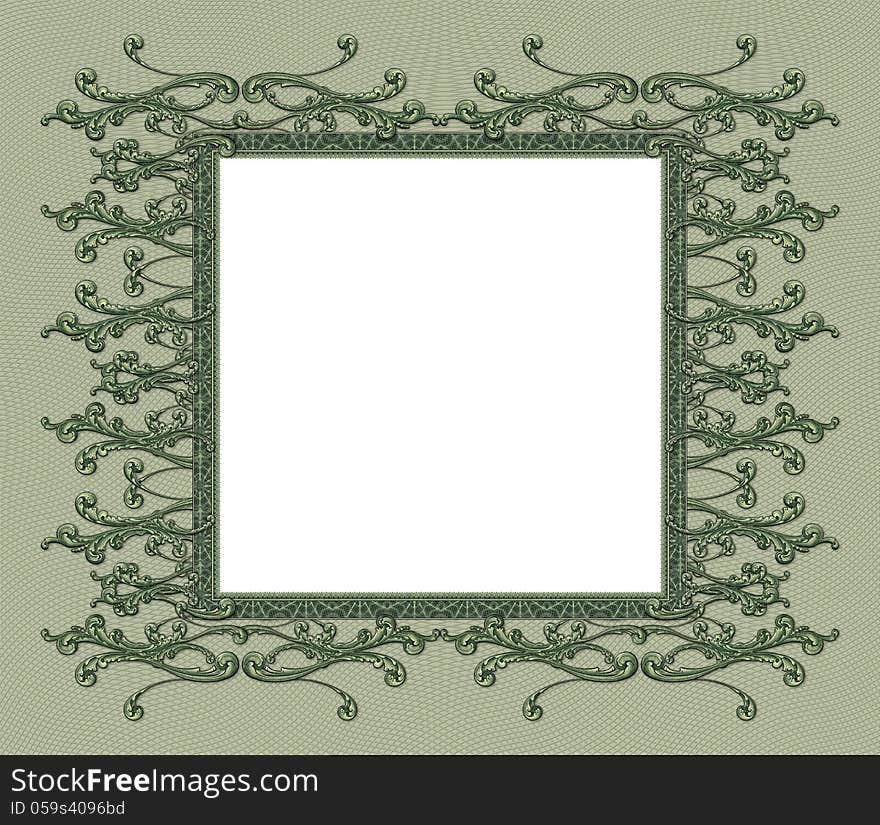 Frame built from elements from a dollar bill. Frame built from elements from a dollar bill.