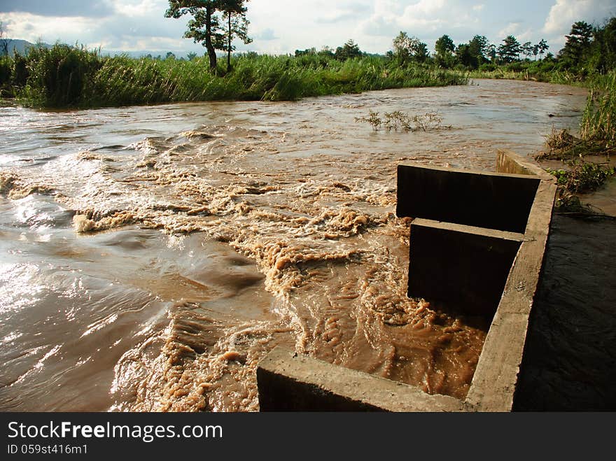 Flash flood swept to remove mud puddle sediments thicken. Flash flood swept to remove mud puddle sediments thicken.