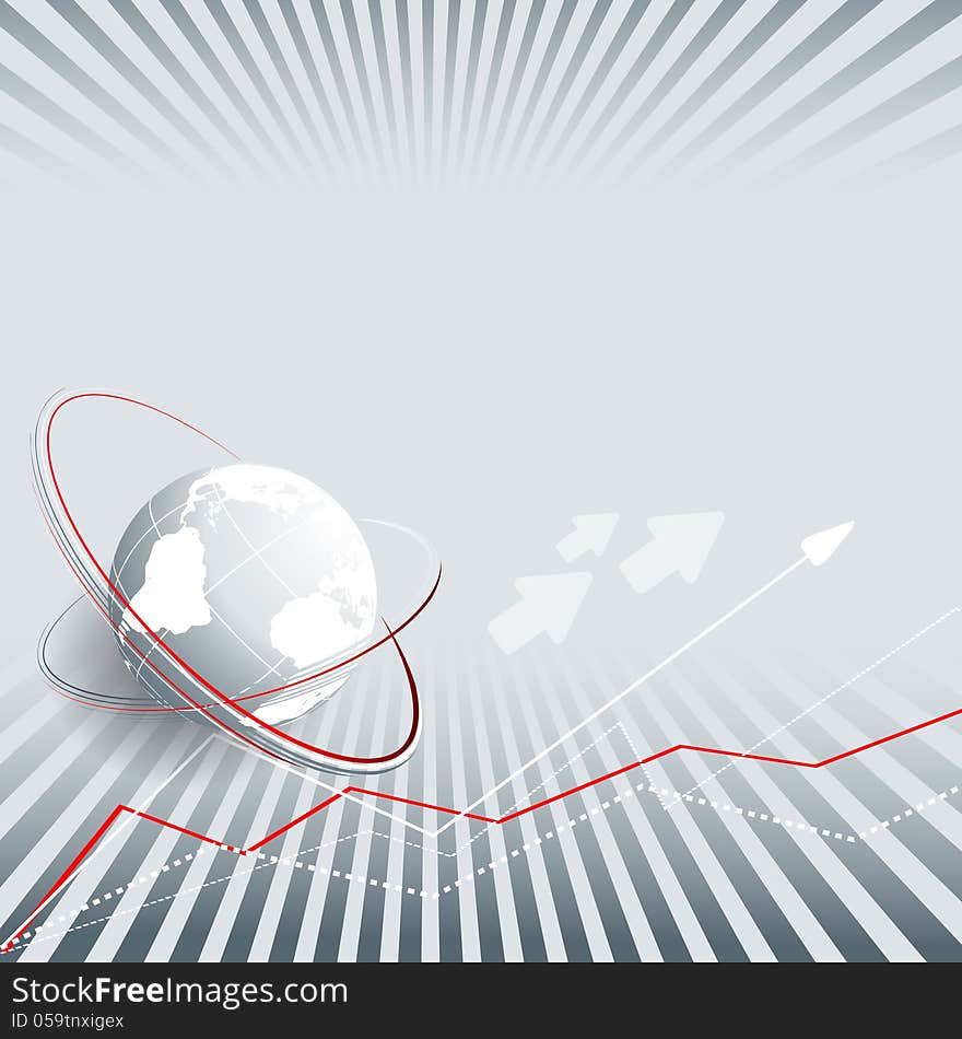 Vector wavy lines with copy space and globe. eps10. Vector wavy lines with copy space and globe. eps10