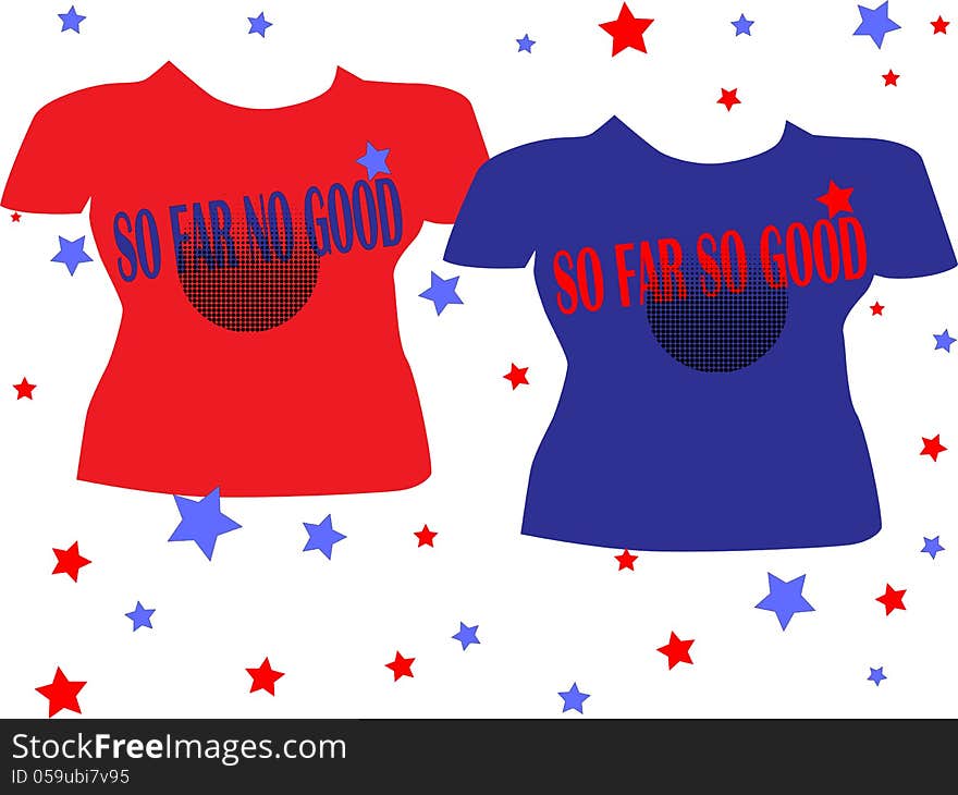 RED AND BLUE COUPLE T-SHIRT