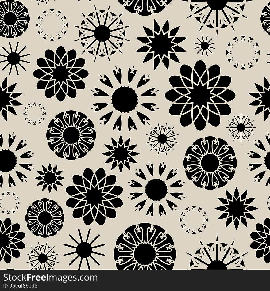 Vector seamless texture with floral ornament. Vector seamless texture with floral ornament