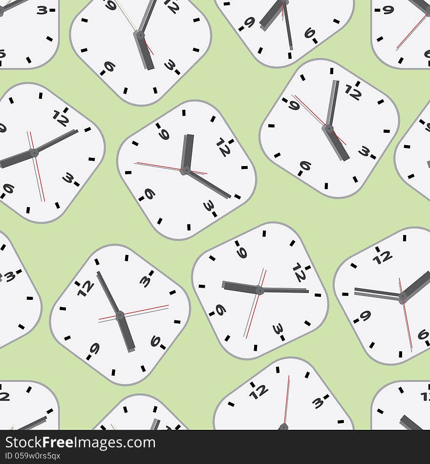 Wall clock. The electronic device. Vector illustration. Seamless. Wall clock. The electronic device. Vector illustration. Seamless.