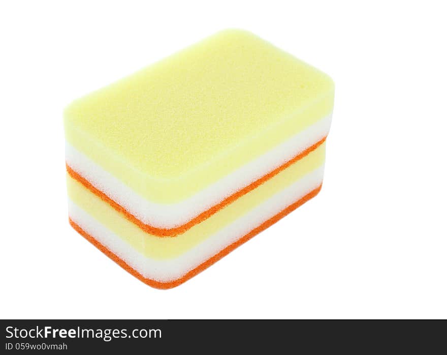 Household sponge isolated on a white background