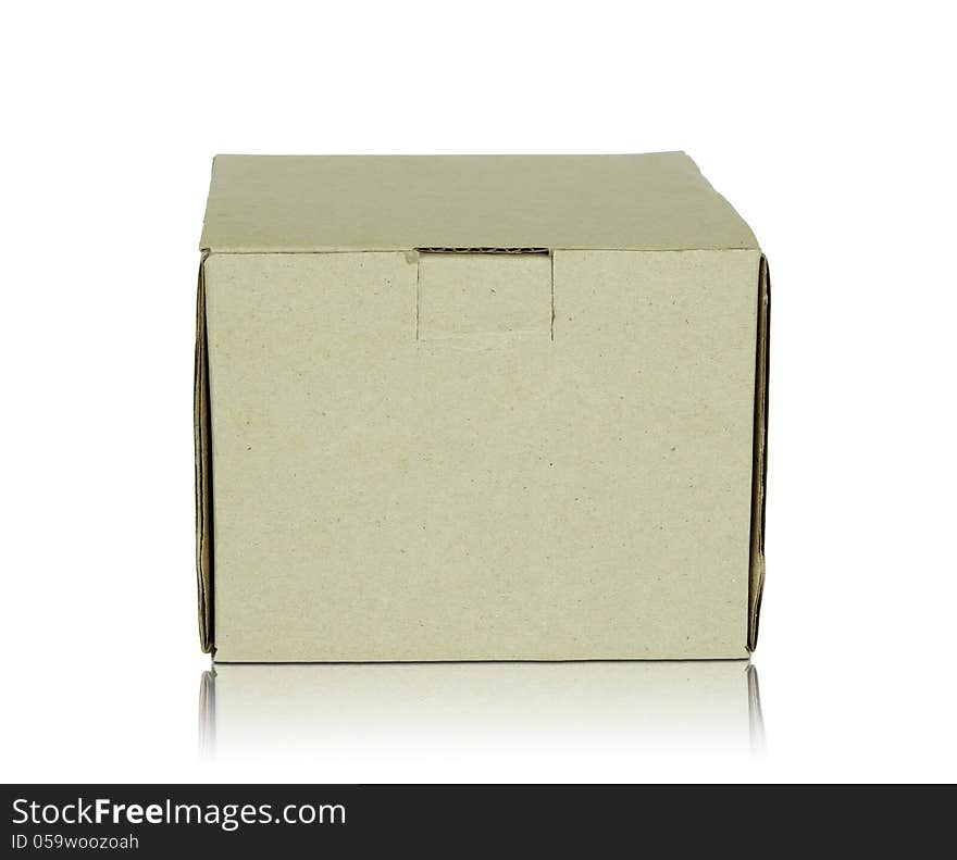 Blank cardboard box isolated on white background