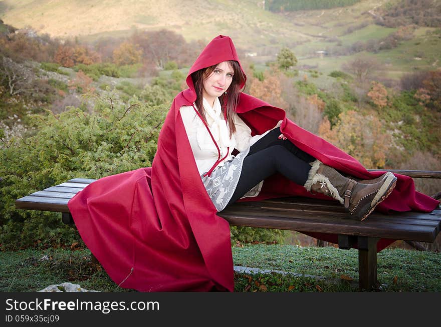 Young woman with red hood