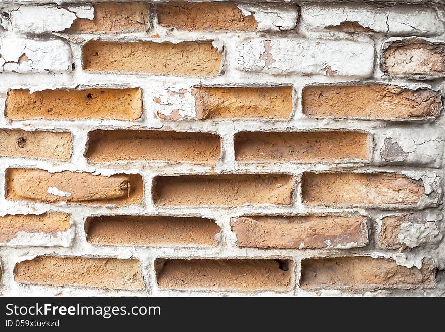 Cracked brick old wall background. Cracked brick old wall background